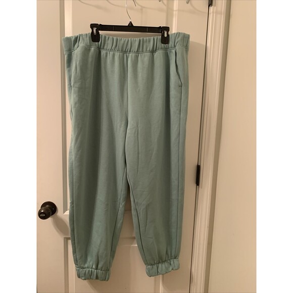 A New Day Women's Plus Size 1X Jogger Pants Sweatpants Green - Picture 1 of 7